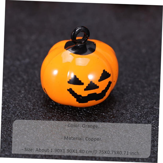 ORFOFE Pumpkin Collar Bells for Pets 5 Pieces Small Copper Halloween Pendant Jingle Charm for Dog Collars Accessories