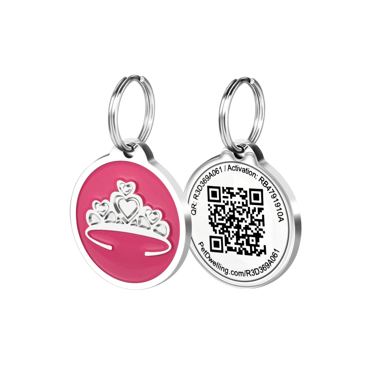 Pet Dwelling QR Pet Tag – Easy Scan Instant Location Alerts, Online Pet Profile with AI Feature for Dogs & Cats (Lux Gold White Paw)