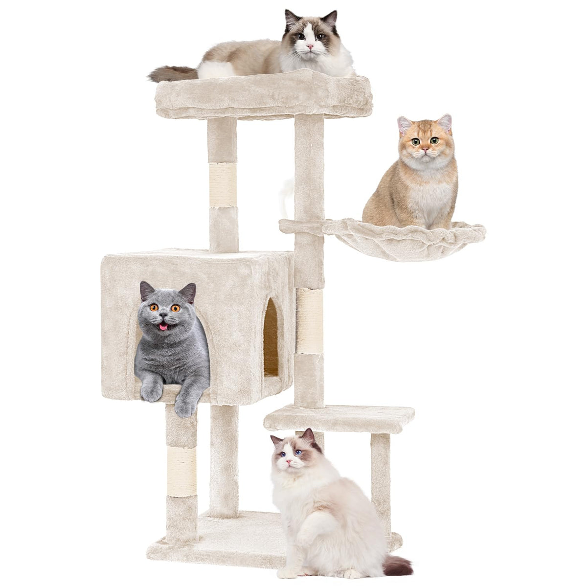 FDW | 54" Cat Tree Tower | Dark Gray | Multi-Level Indoor Activity Center