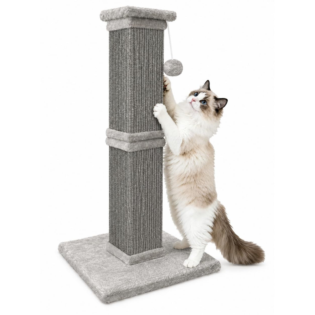 Cat Scratching Post for Indoor Cats, 32Inch Sisal Cat Scratcher, Beige