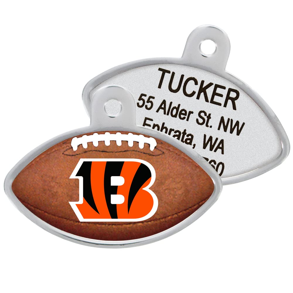 GoTags Personaized NFL Dog Tags, Kansas City Chiefs, Football Shape Custom Engraved Pet ID Tags