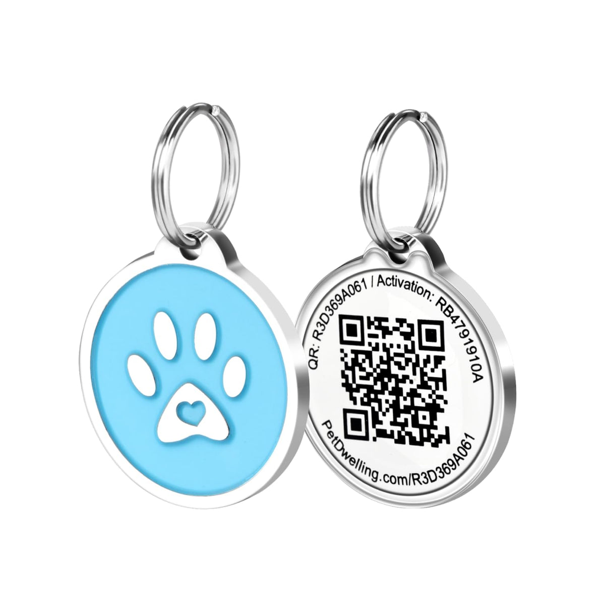 Pet Dwelling QR Pet Tag – Easy Scan Instant Location Alerts, Online Pet Profile with AI Feature for Dogs & Cats (Lux Gold White Paw)