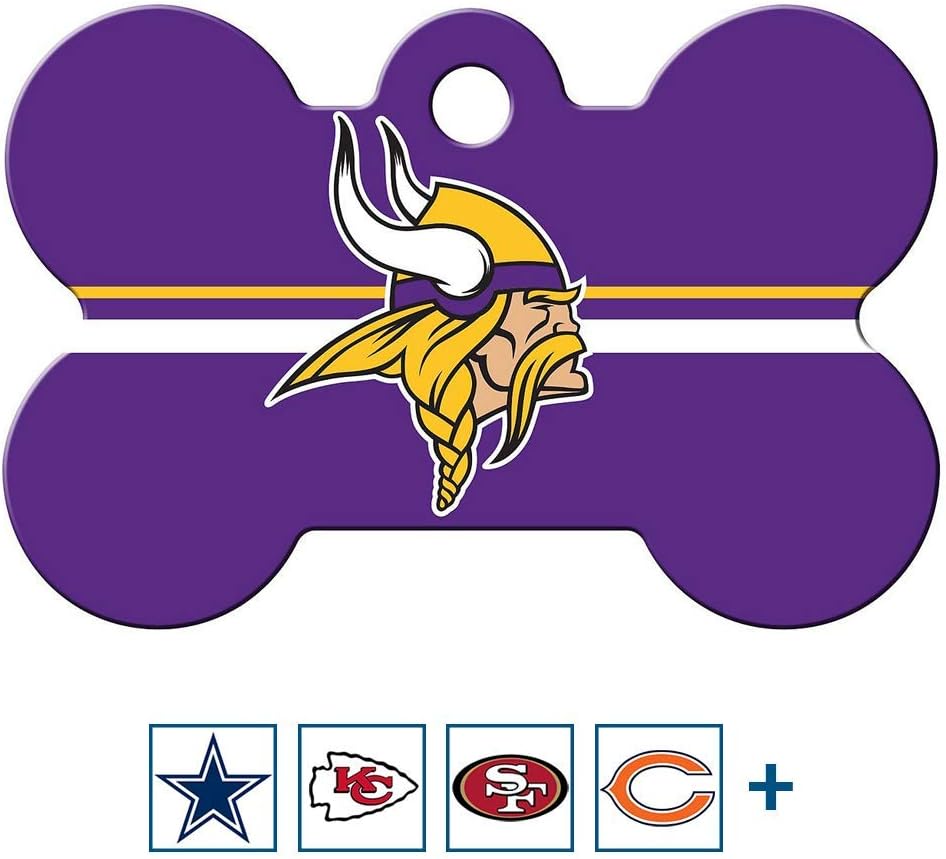 GoTags Personalized Pittsburgh Steelers Dog Tag, Brass Metal Bone Pet ID