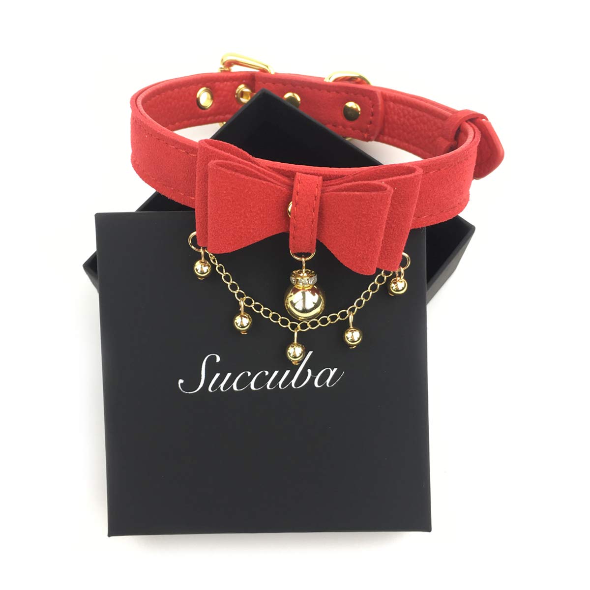 Bell Choker Collar Necklace Lolita Bow Collar Cat Kitty Velvet Necklace