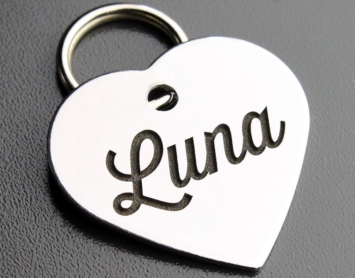 DEEP Engraved Custom Stainless Steel Pet ID Tags Bone