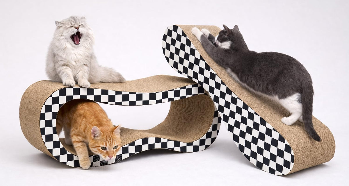 Simple Deluxe Cat Scratcher, 2 in 1 Cat Scratching Board, Cat Cardboard, Scratch Lounger, Large, 27.56 x9.45 x8.86 inch