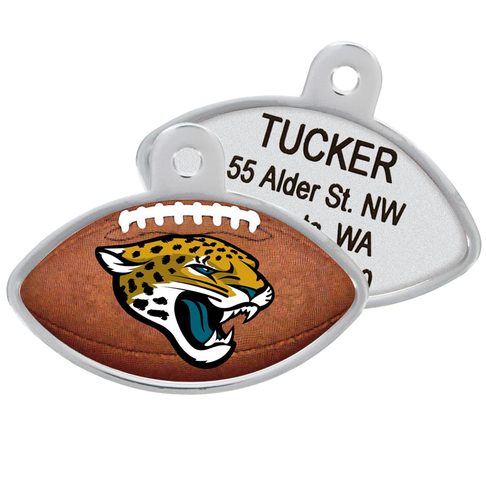 GoTags Personaized NFL Dog Tags, Kansas City Chiefs, Football Shape Custom Engraved Pet ID Tags