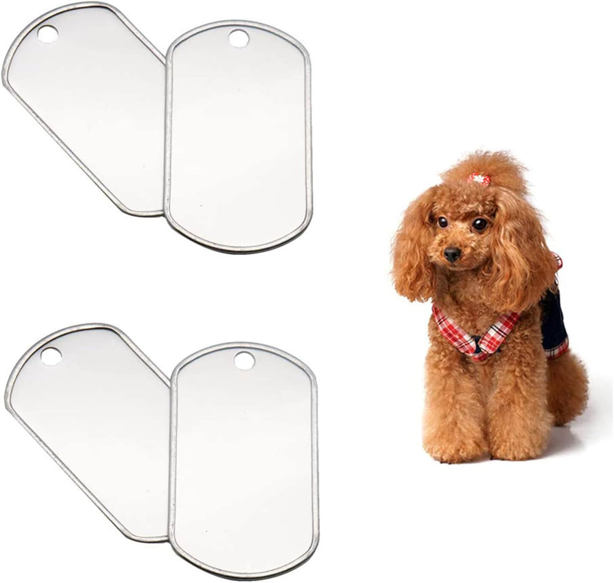 Orgrimmar 100PCS Dog Tag Shiny Stainless Steel Military spec Engraved-Blank