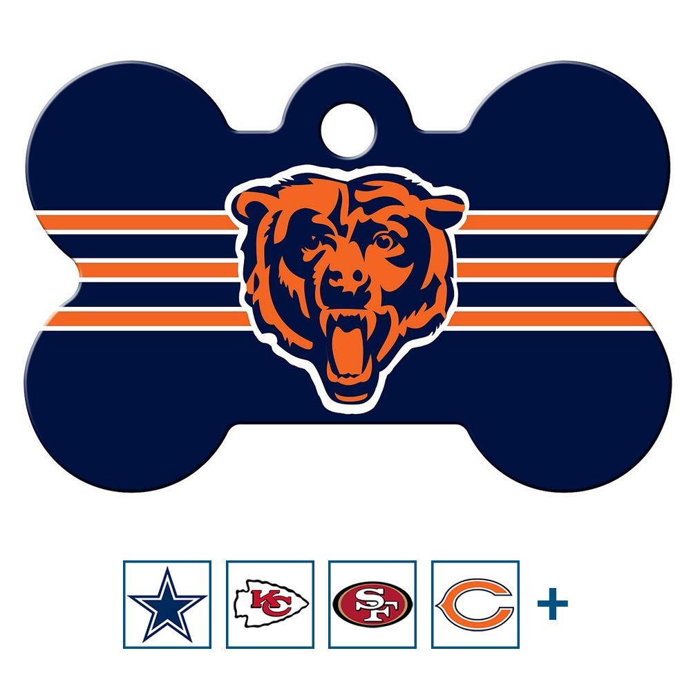 GoTags Personalized Pittsburgh Steelers Dog Tag, Brass Metal Bone Pet ID