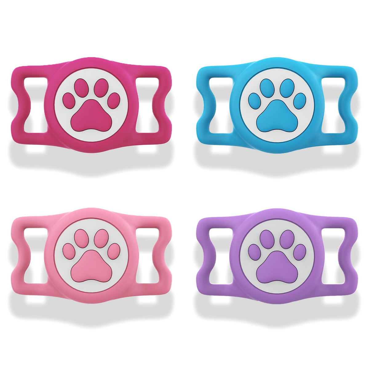 IP68 Waterproof for AirTag Dog Collar Holder, Silicone Dog Air tag Holder for Apple AirTag (Blue&Purple)