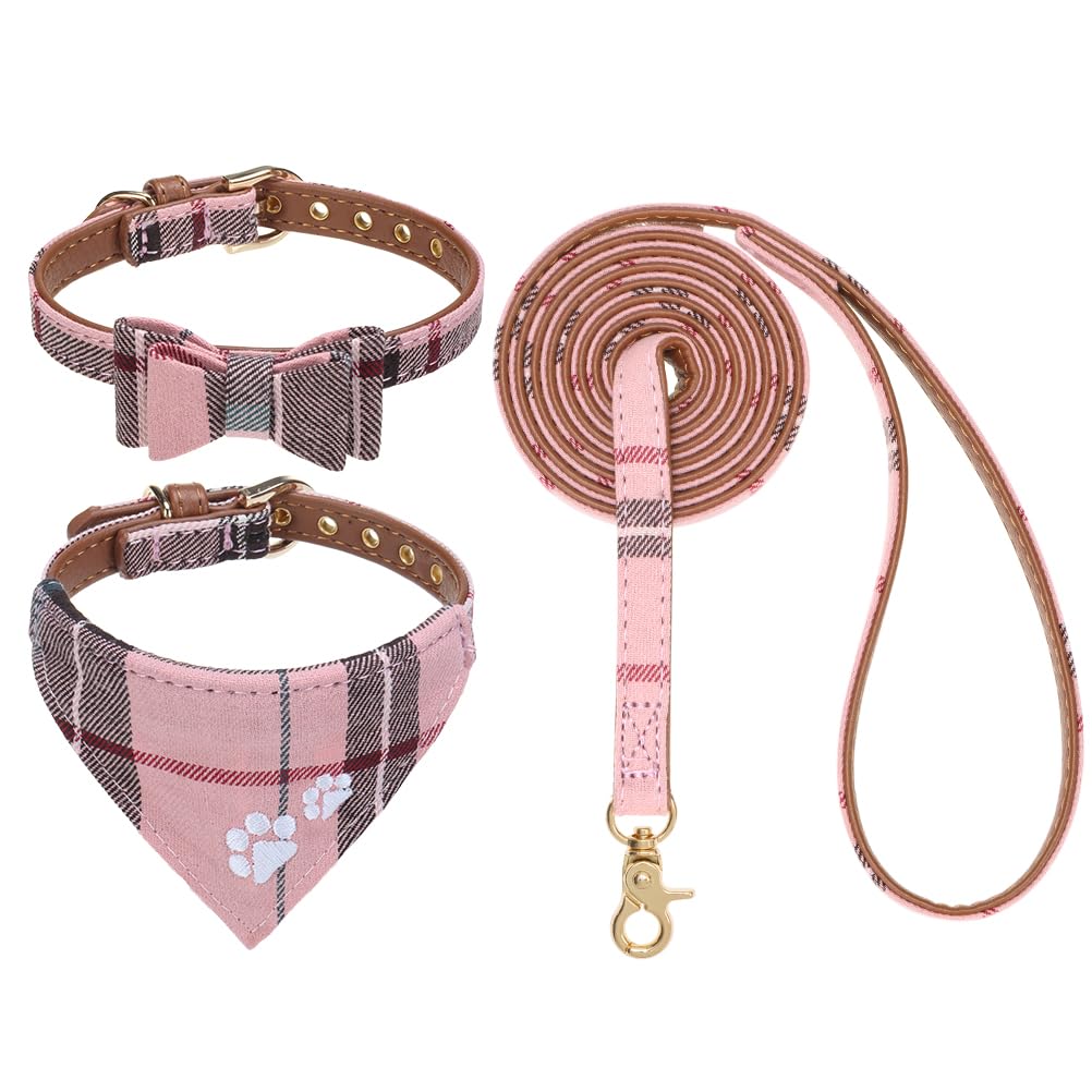 EXPAWLORER Dog Collar and Lead Set Embroidery Pawprint, Blue XS