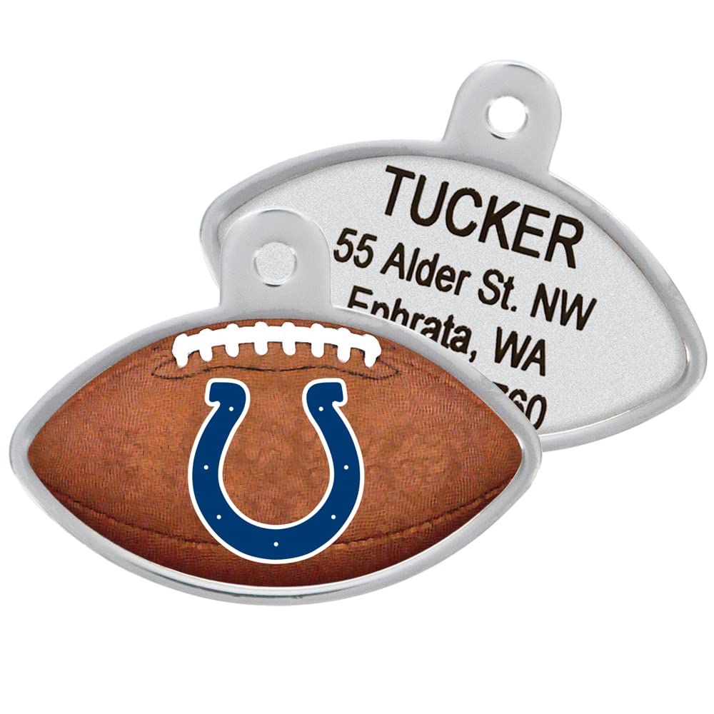 GoTags Personaized NFL Dog Tags, Kansas City Chiefs, Football Shape Custom Engraved Pet ID Tags