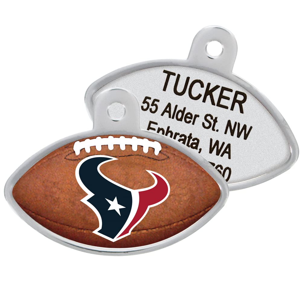 GoTags Personaized NFL Dog Tags, Kansas City Chiefs, Football Shape Custom Engraved Pet ID Tags