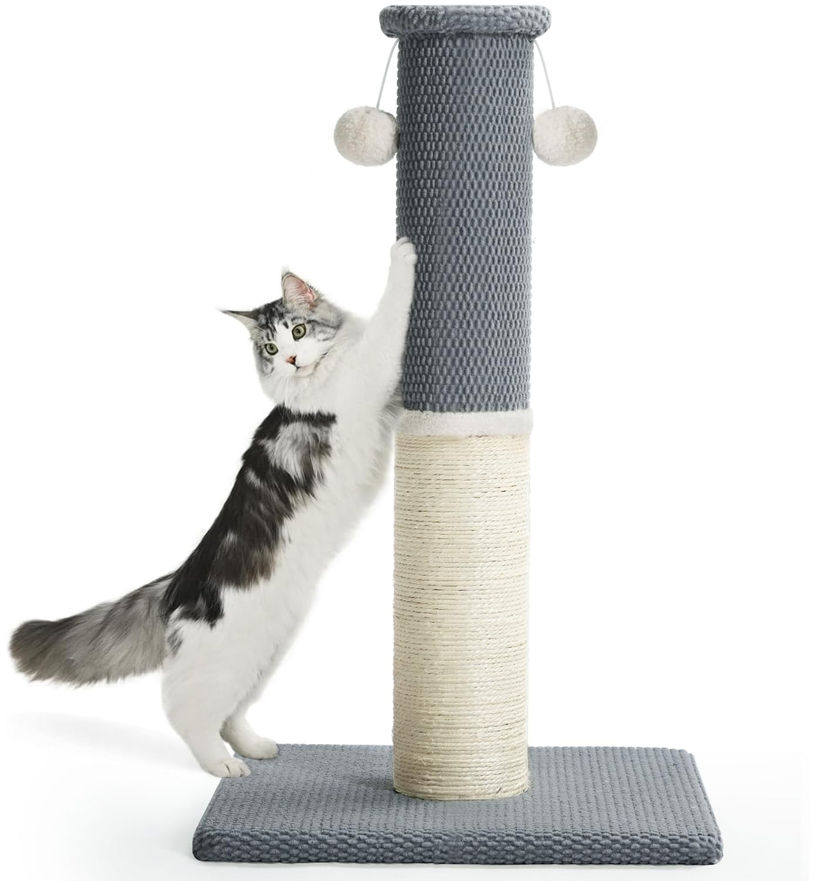 Made4Pets Tall Cat Scratching Post with Sisal & Carpet for Indoor Cats, 33"