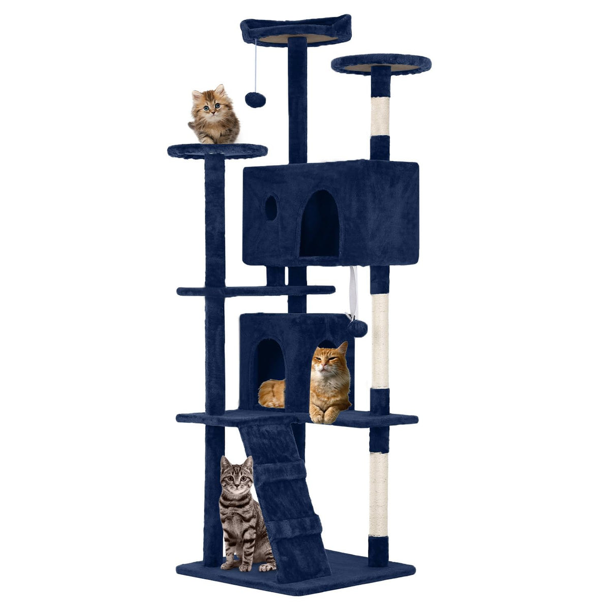 FDW | 54" Cat Tree Tower | Dark Gray | Multi-Level Indoor Activity Center