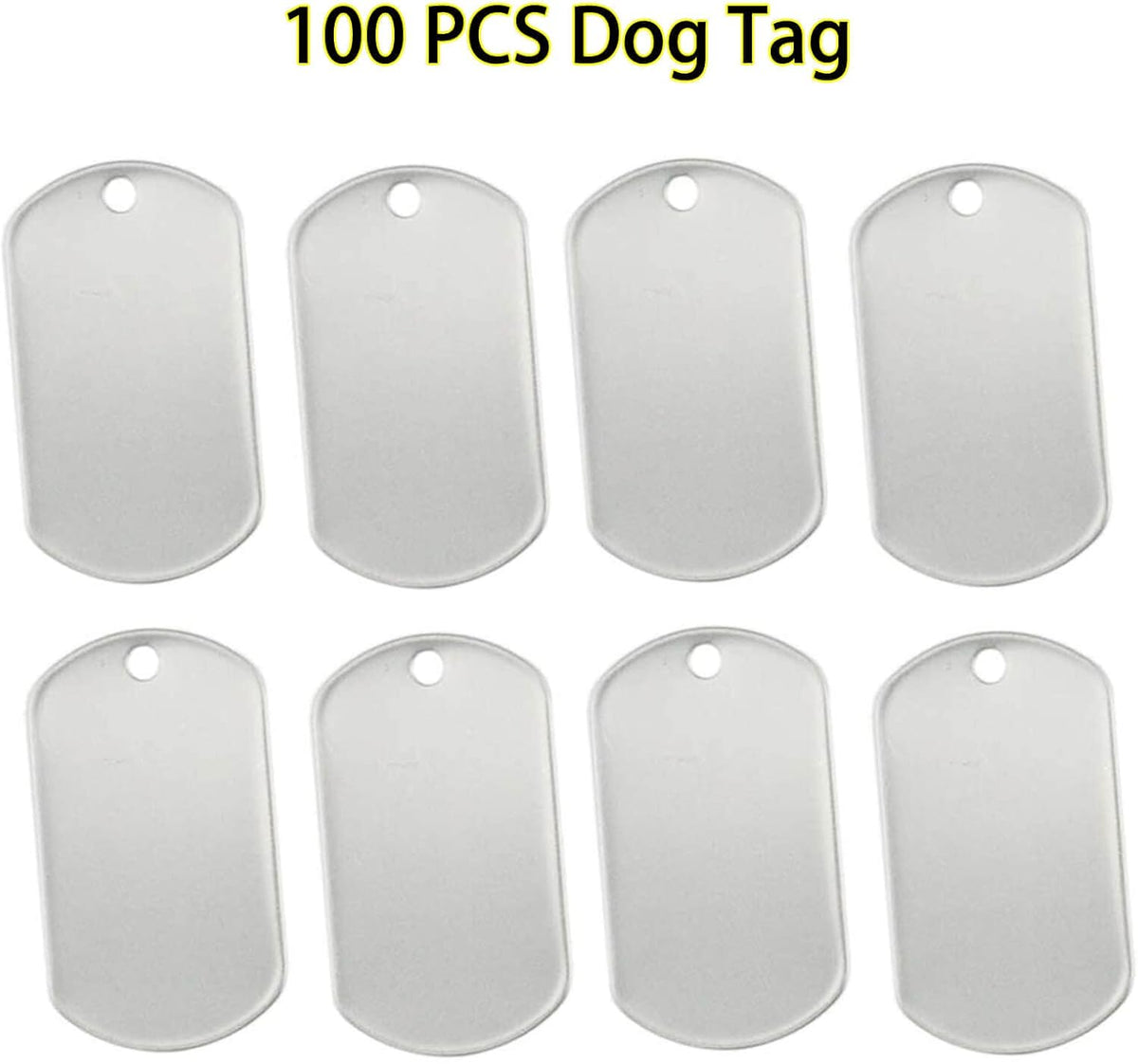 Orgrimmar 100PCS Dog Tag Shiny Stainless Steel Military spec Engraved-Blank