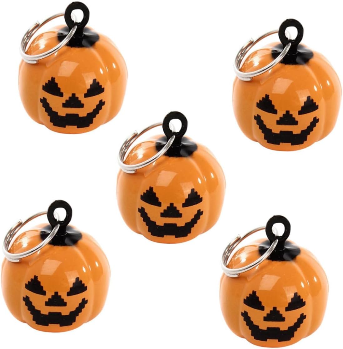 ORFOFE Pumpkin Collar Bells for Pets 5 Pieces Small Copper Halloween Pendant Jingle Charm for Dog Collars Accessories