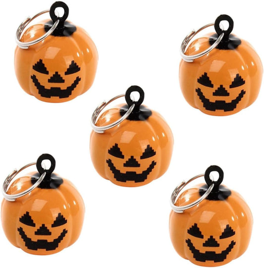 ORFOFE Pumpkin Collar Bells for Pets 5 Pieces Small Copper Halloween Pendant Jingle Charm for Dog Collars Accessories