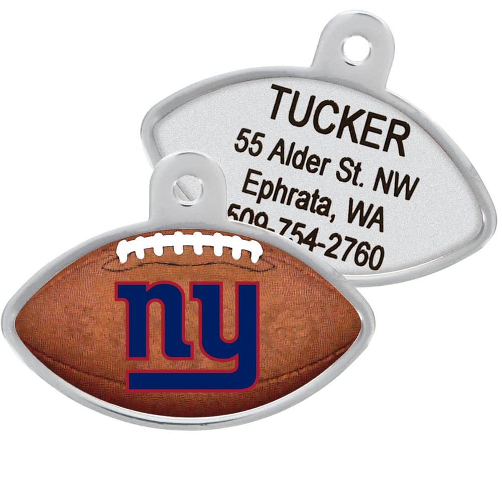 GoTags Personaized NFL Dog Tags, Kansas City Chiefs, Football Shape Custom Engraved Pet ID Tags