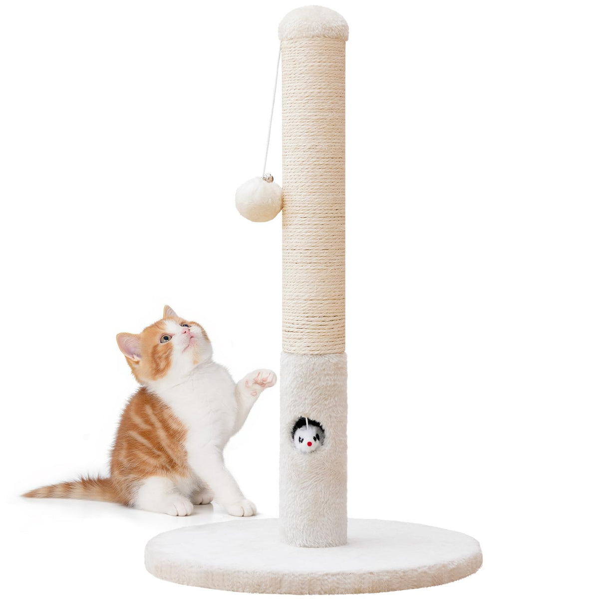 Woochpet Funny Cat Scratching Posts Sturdy Scratcher Posts 33'' Green