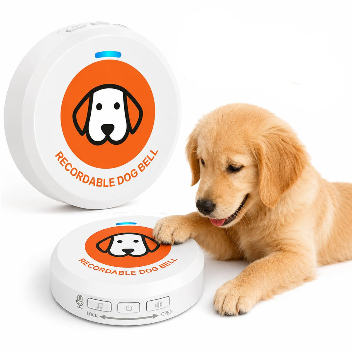 ChunHee Dog Bells to Go Outside, Touch Activated Dog Door Bell for Potty Training, Dog Bell for Door with 36 Built-in Sounds & Voice Commands, 5 Adjustable Volume Levels, Puppy Training Bell for Dogs