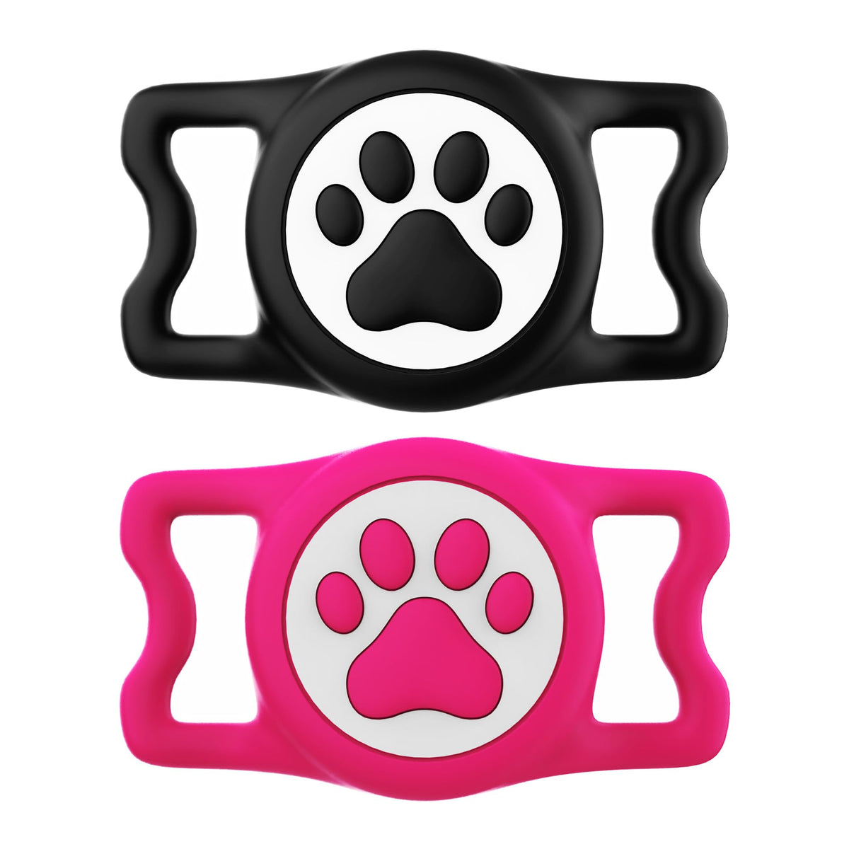 IP68 Waterproof for AirTag Dog Collar Holder, Silicone Dog Air tag Holder for Apple AirTag (Blue&Purple)