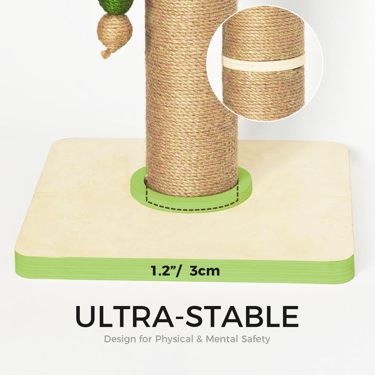 35" Tall Cat Scratching Post for Adult Cats, 4.7'' Diameter