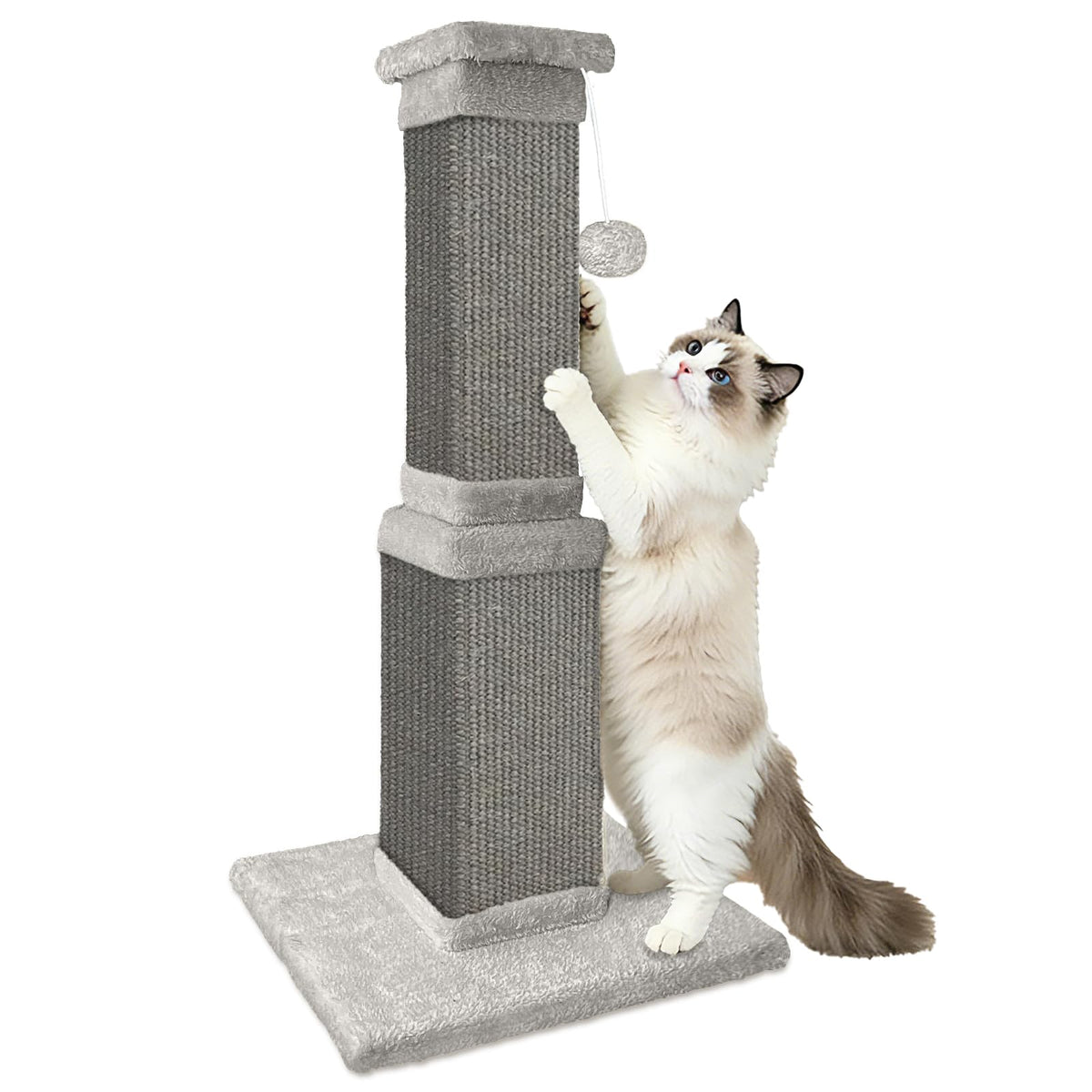 Cat Scratching Post for Indoor Cats, 32Inch Sisal Cat Scratcher, Beige