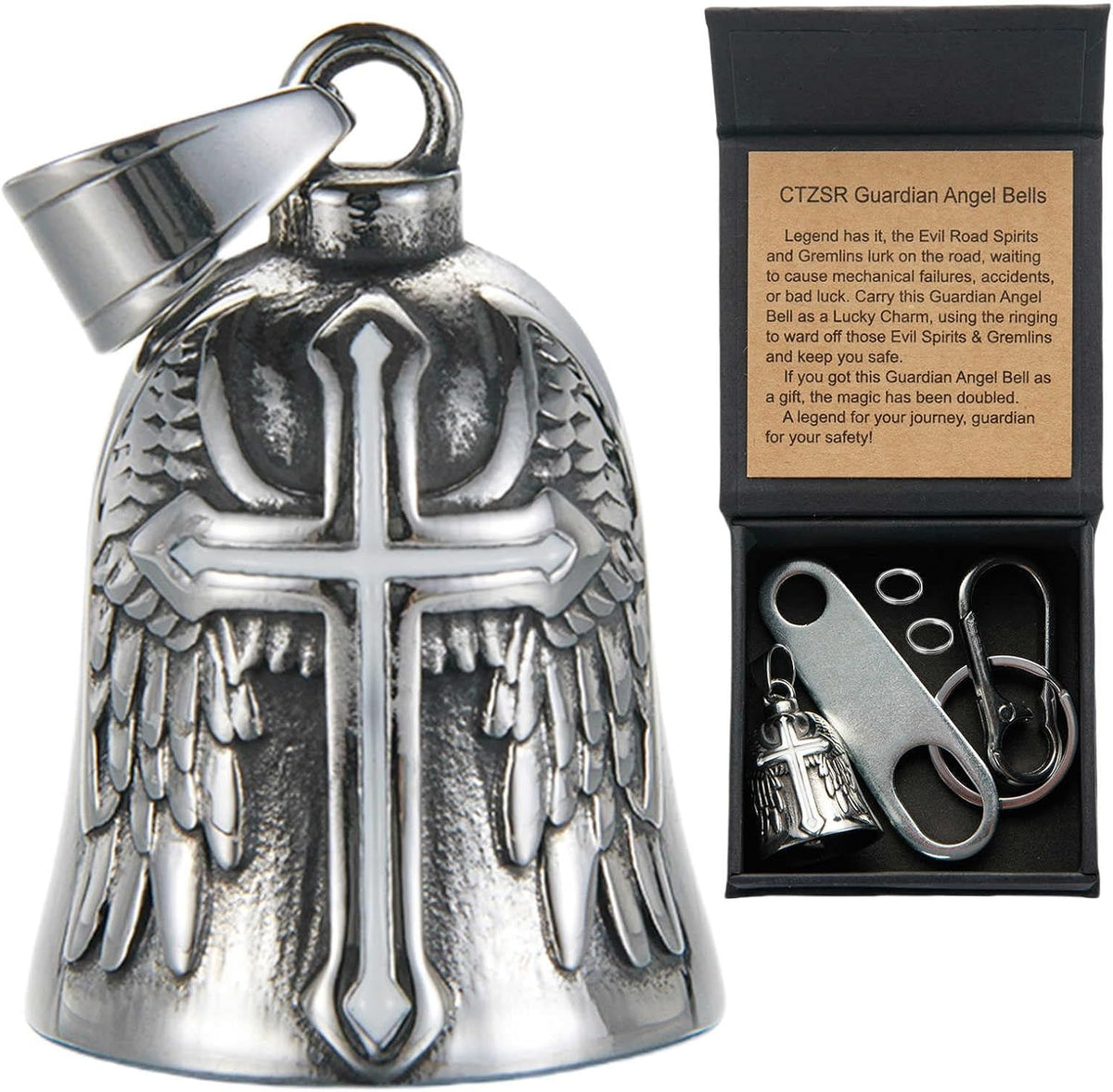 Motorcycle Bell Guardian Angel Gremlin Lucky Charm Gift For Riders