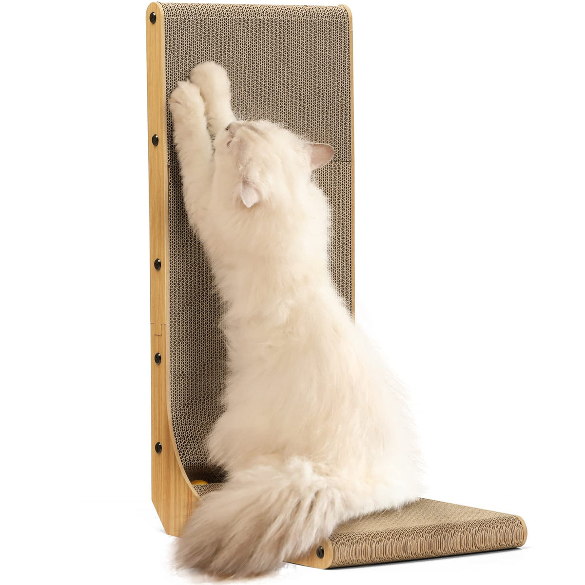 FUKUMARU Cat Scratcher, 18.9 Inch L Shaped Cat Scratch Pad for Indoor Cats