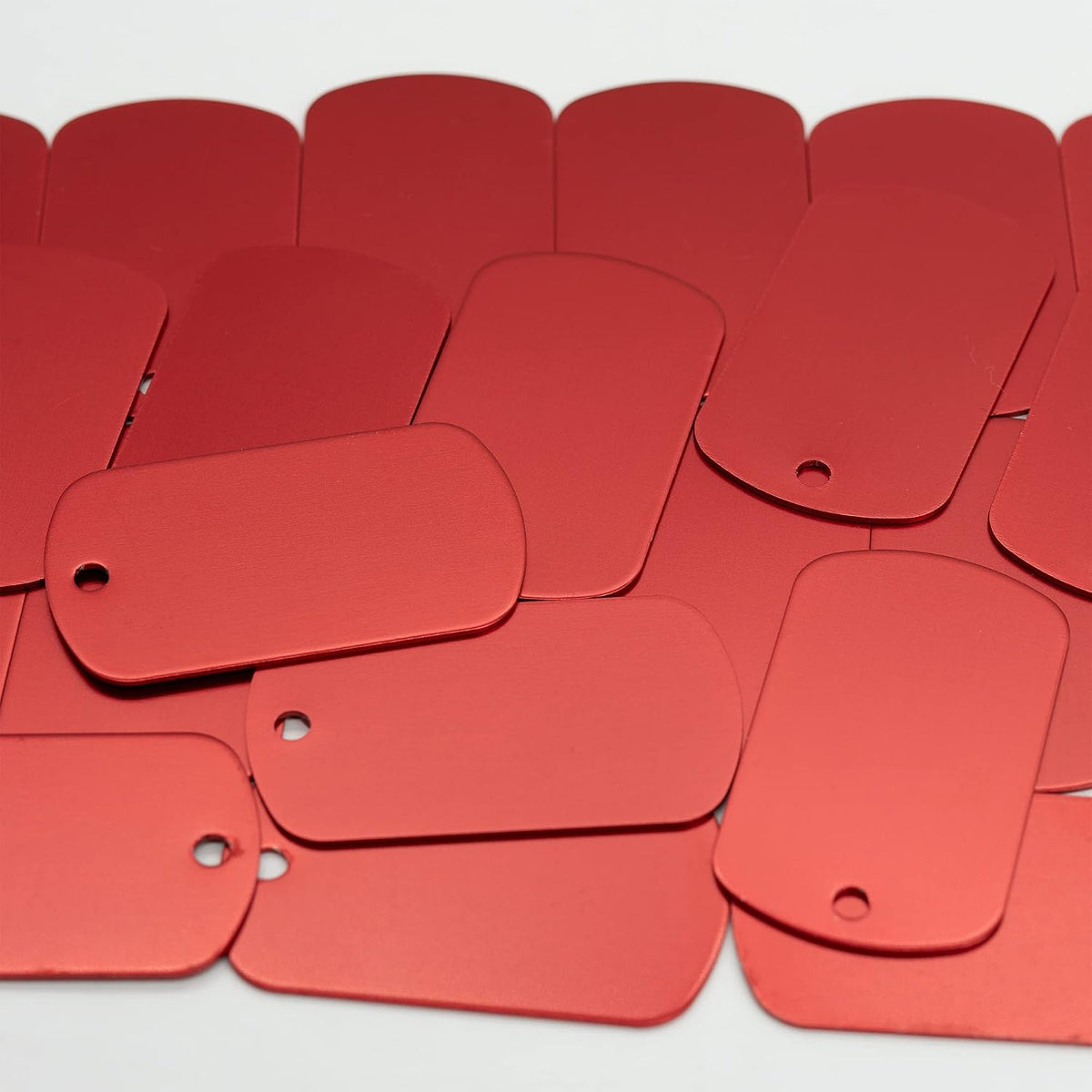 Aluminum Blank Tags Stamping Blanks 25 Pack (Red)