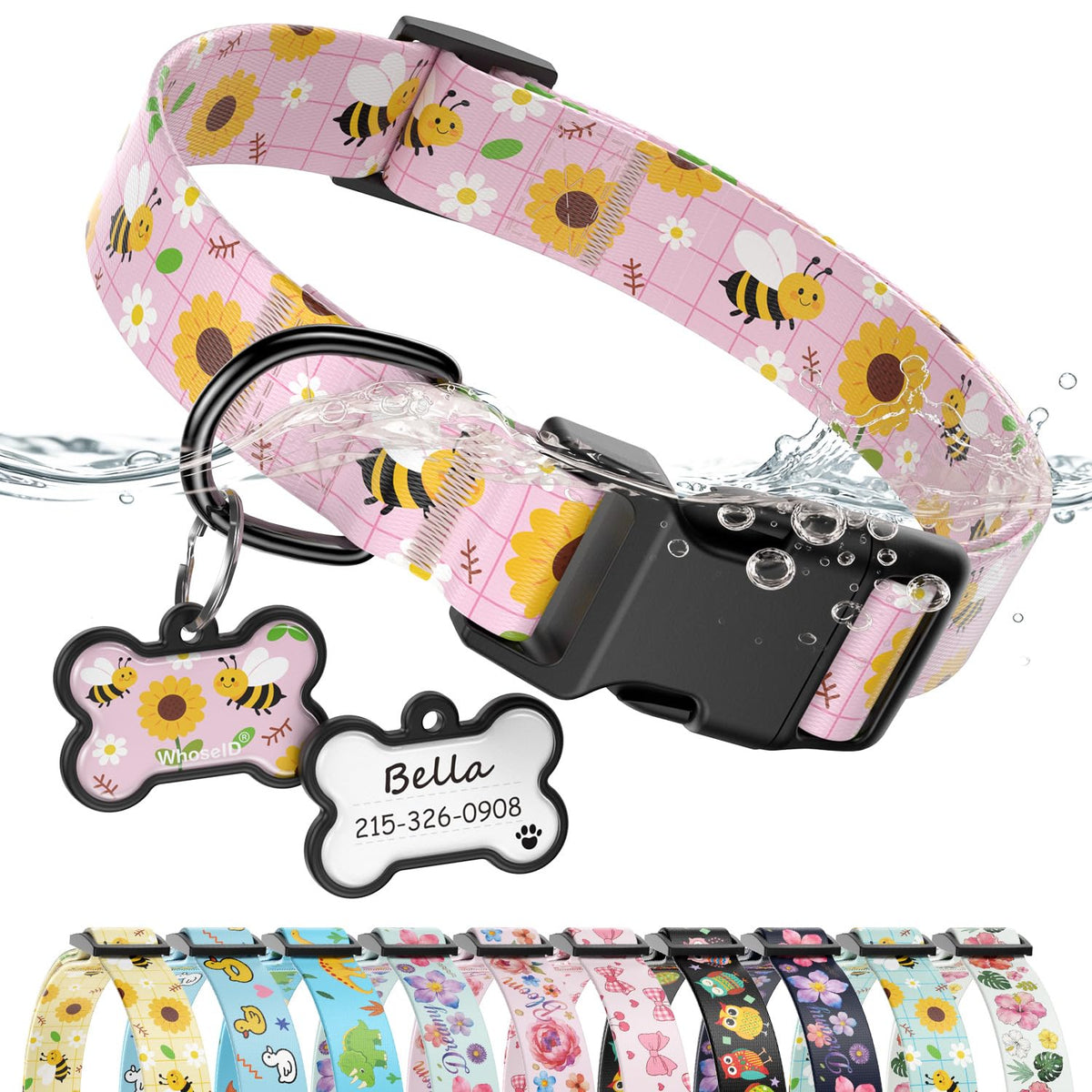 Personalized Dog Collar and Dog Tag Set,Comfortable for Small Medium Dogs