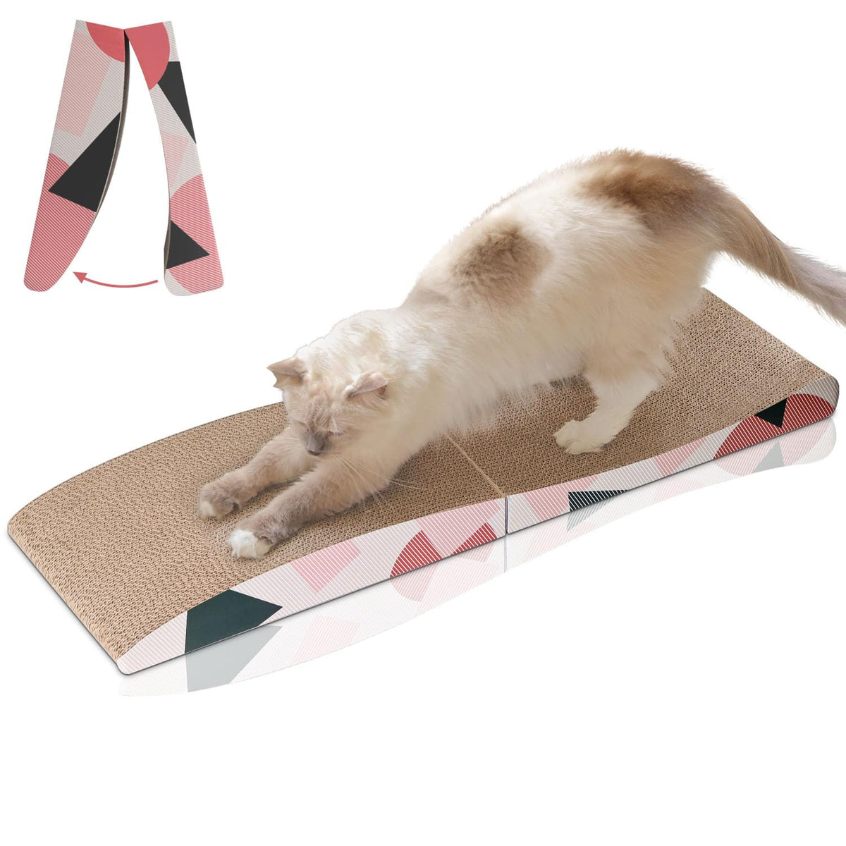 ComSaf Cat Scratcher Bed 17 x 13 in, Oval Cardboard Scratch Pad for Cats