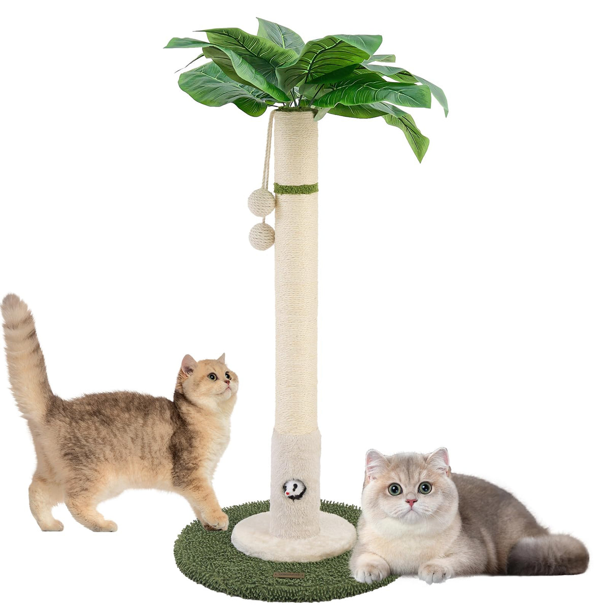 Woochpet 35" inch Cat Scratching Post,sisal cat Scratcher Tree with Leaves