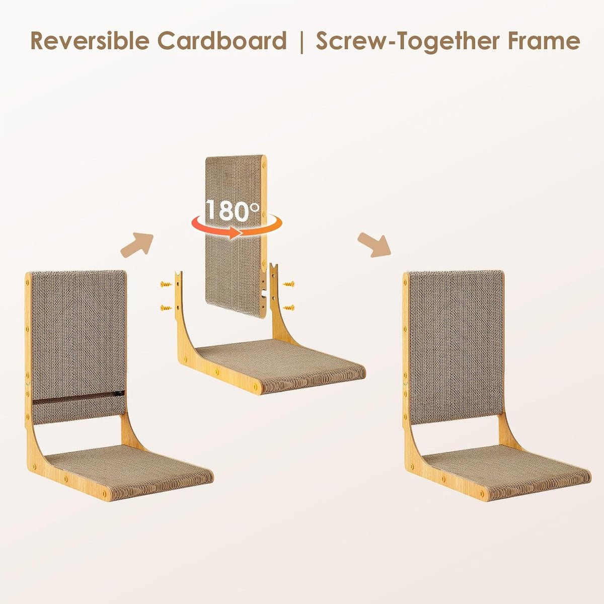 EHEYCIGA 2-Pack Cat Scratcher, 25.6 Vertical Indoor Cardboard Scratch Pad