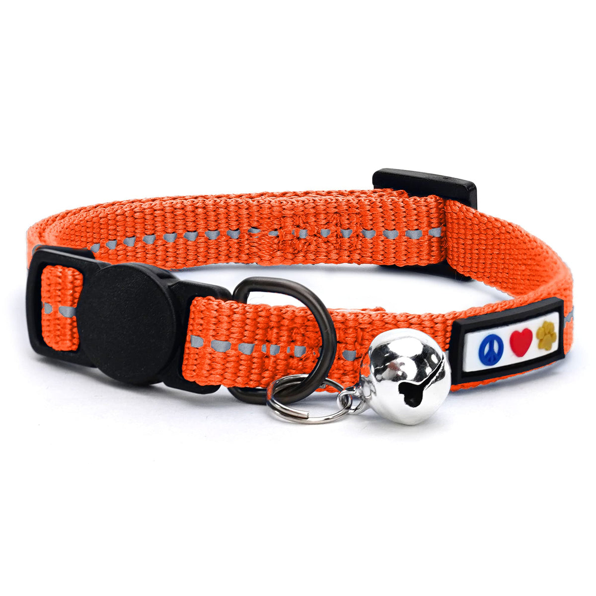 Pawtitas Reflective Red Cat Collar with Safety Buckle and Removable Bell for Kitten and Cats