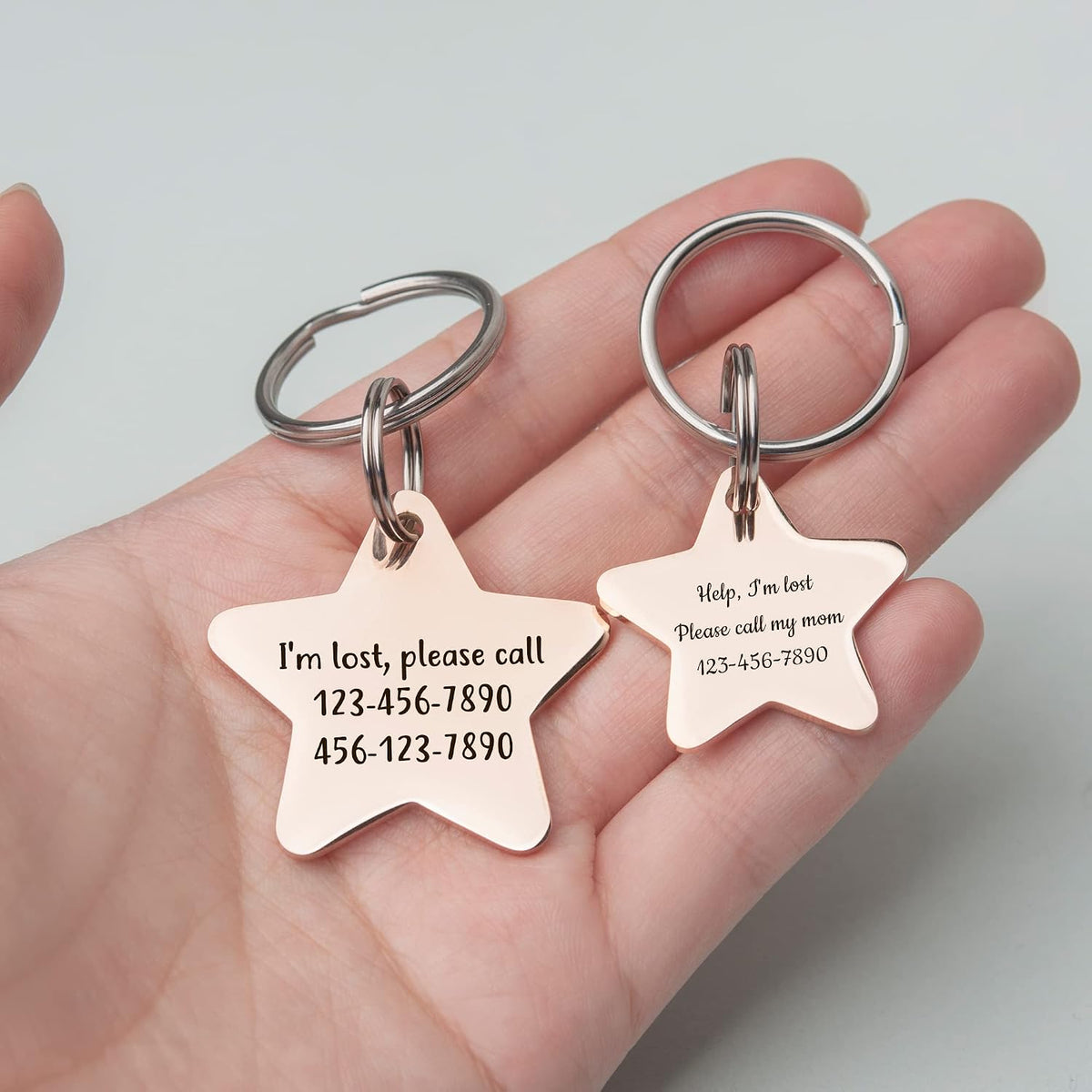 Anavia Starry Sky Theme Pet ID Tags in Half Moon & Star Shape, Personalized Dog Name Tag Cat Tag, Glossy Stainless Steel Gold Plated Black Rainbow Dog Collar Tag (Medium, Star Shape, Black)