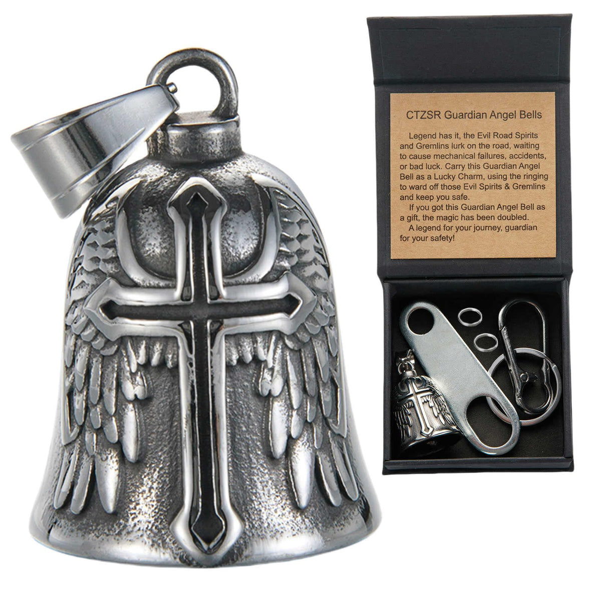Motorcycle Bell Guardian Angel Gremlin Lucky Charm Gift For Riders