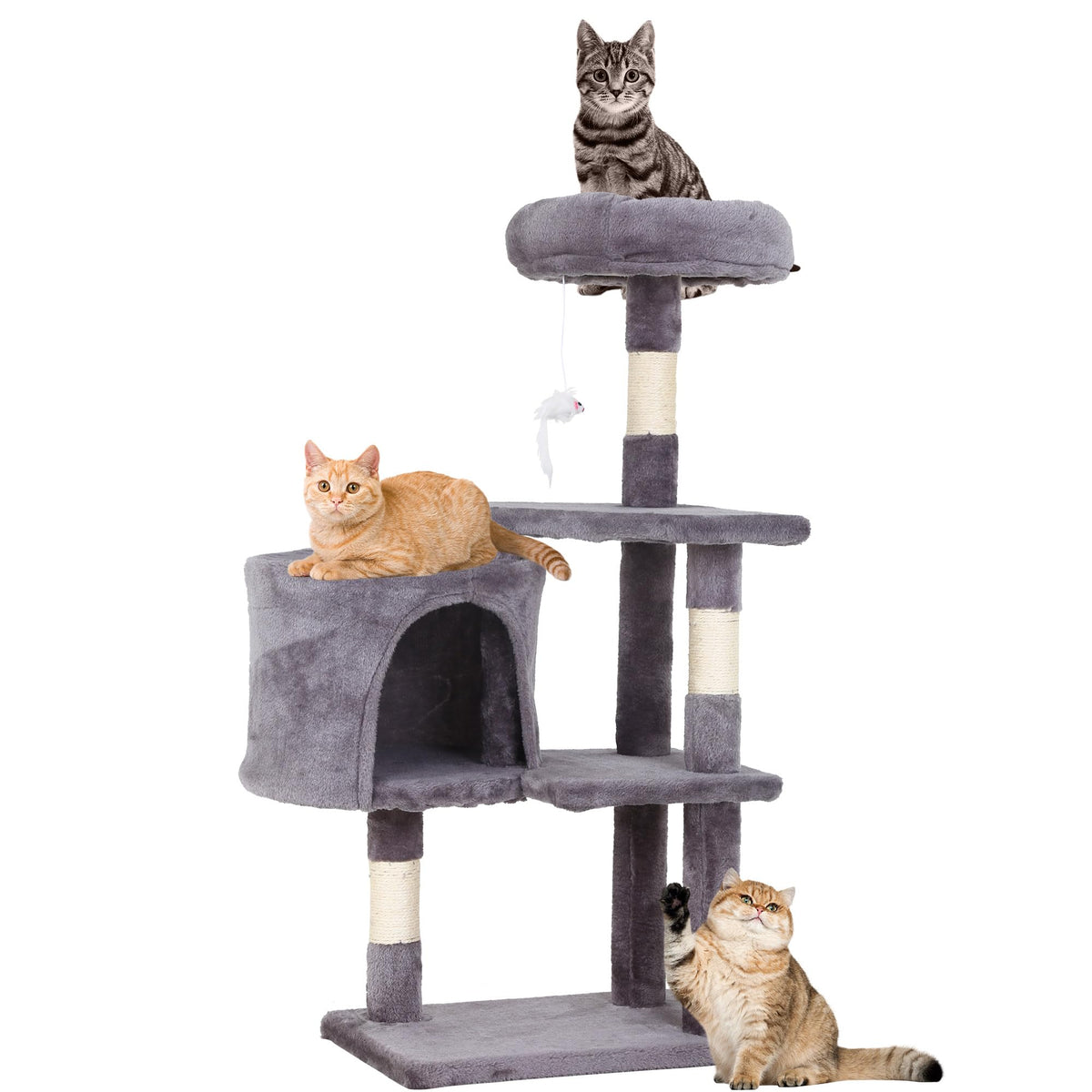 FDW | 54" Cat Tree Tower | Dark Gray | Multi-Level Indoor Activity Center