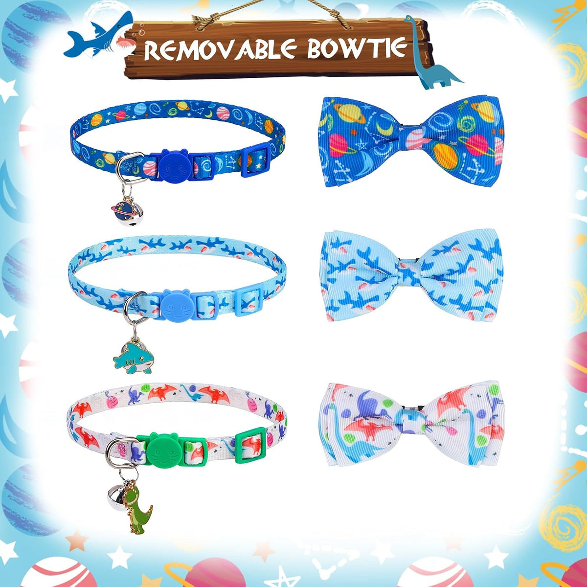PUPTECK Cat Collar Breakaway with Bells, Kitten Outfit