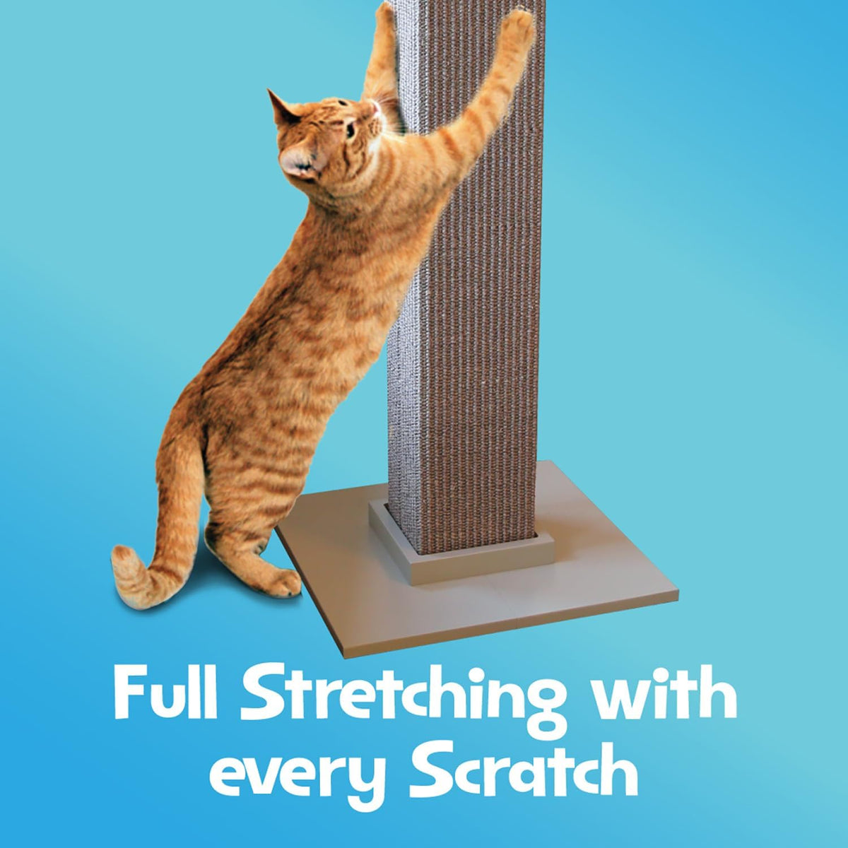 SmartCat Ultimate Scratching Post – Gray, Large 32 Inch Tower - Sisal Fiber, Simple Design - For All Cats