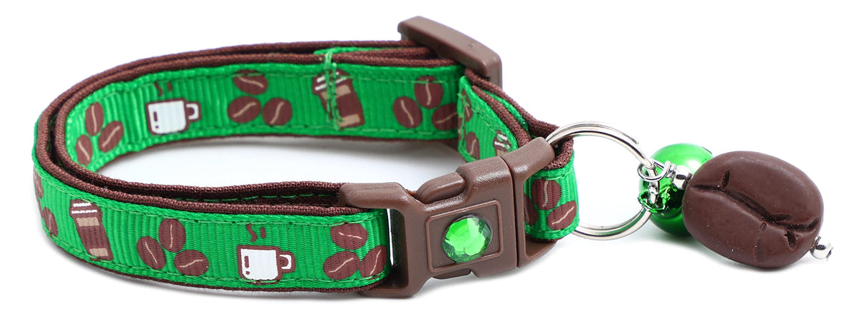 Coffee Cat Collar with Bell | Safety Breakaway Collar | Adjustable Large Size or Kitten (Small(10lbs & Less), Pink)