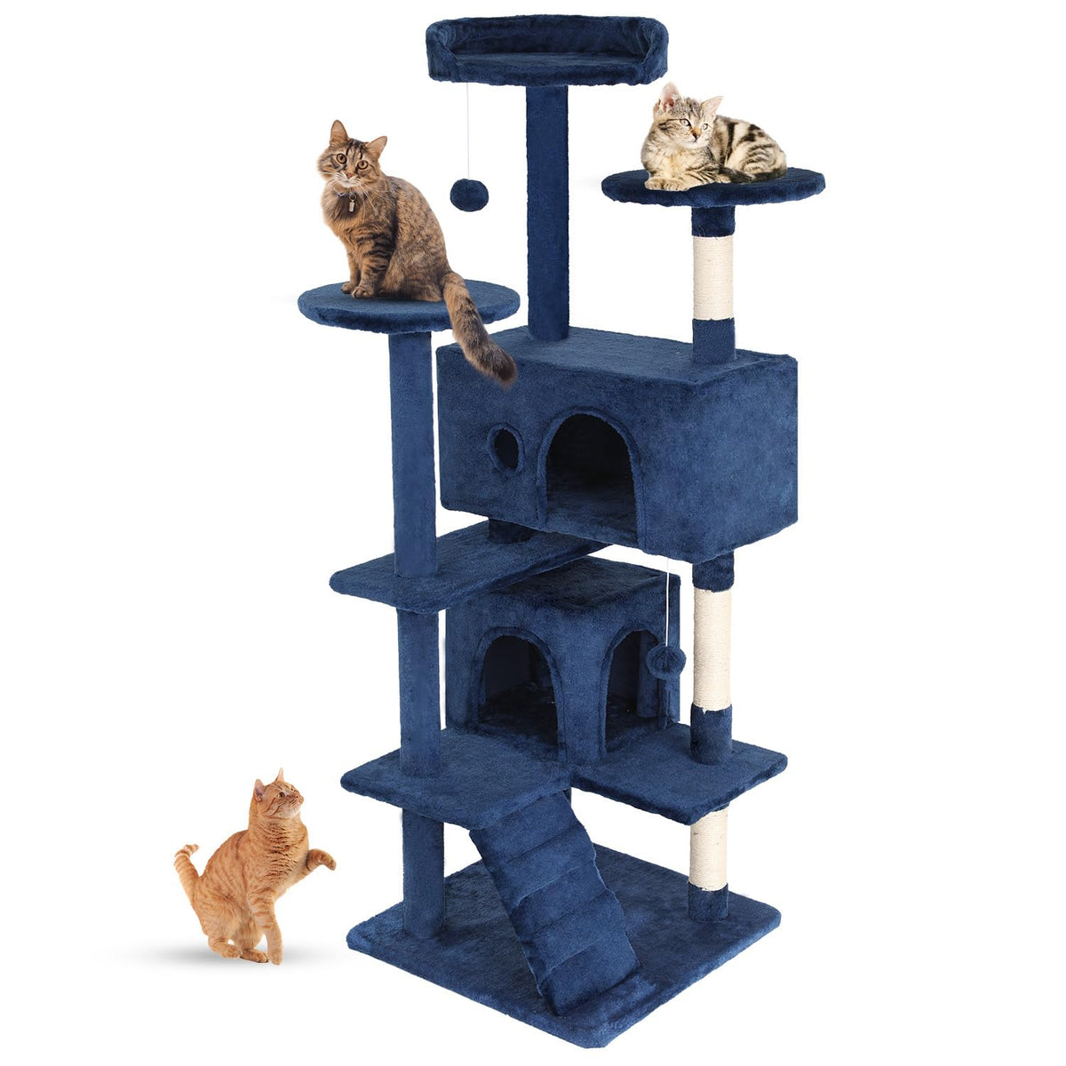 FDW | 54" Cat Tree Tower | Dark Gray | Multi-Level Indoor Activity Center