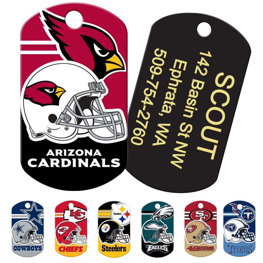 GoTags Personalized NFL Dog Tags, Custom Engraved Pet ID Tag, Oakland Raiders, Military Shape