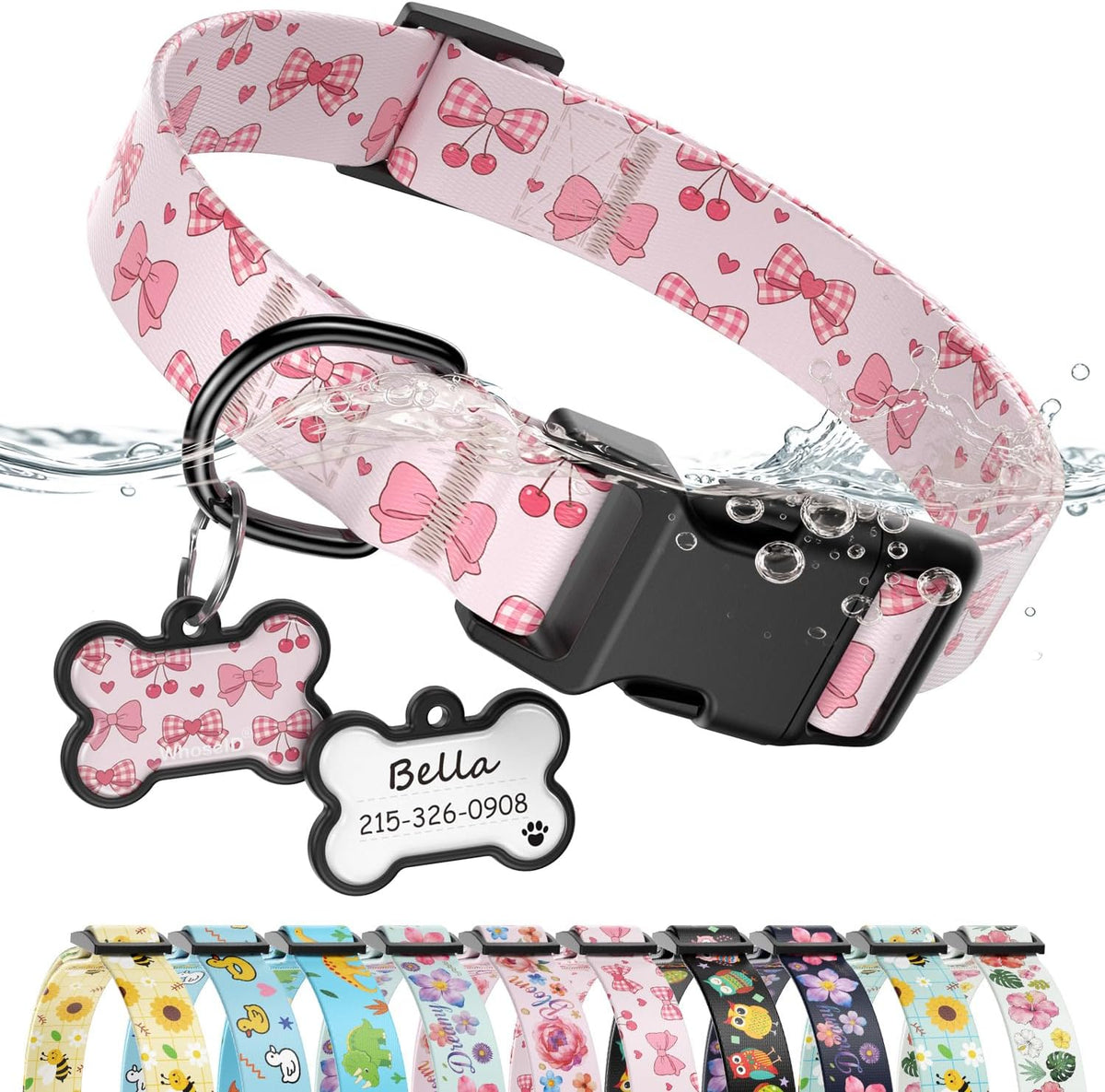 Personalized Dog Collar and Dog Tag Set,Comfortable for Small Medium Dogs