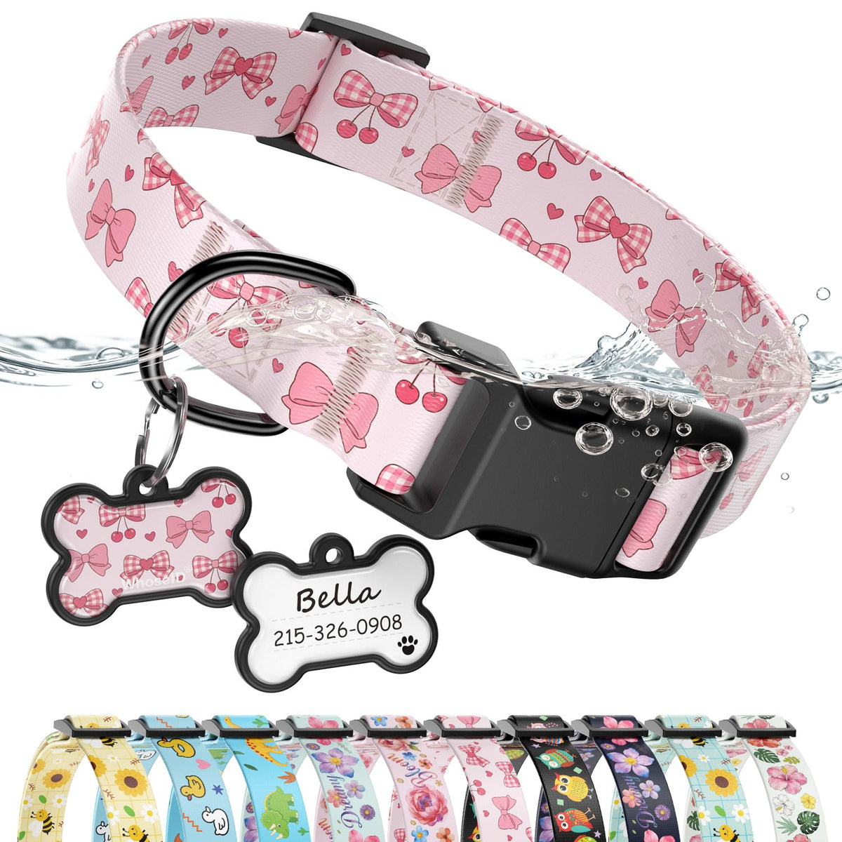 Personalized Dog Collar and Dog Tag Set,Comfortable for Small Medium Dogs