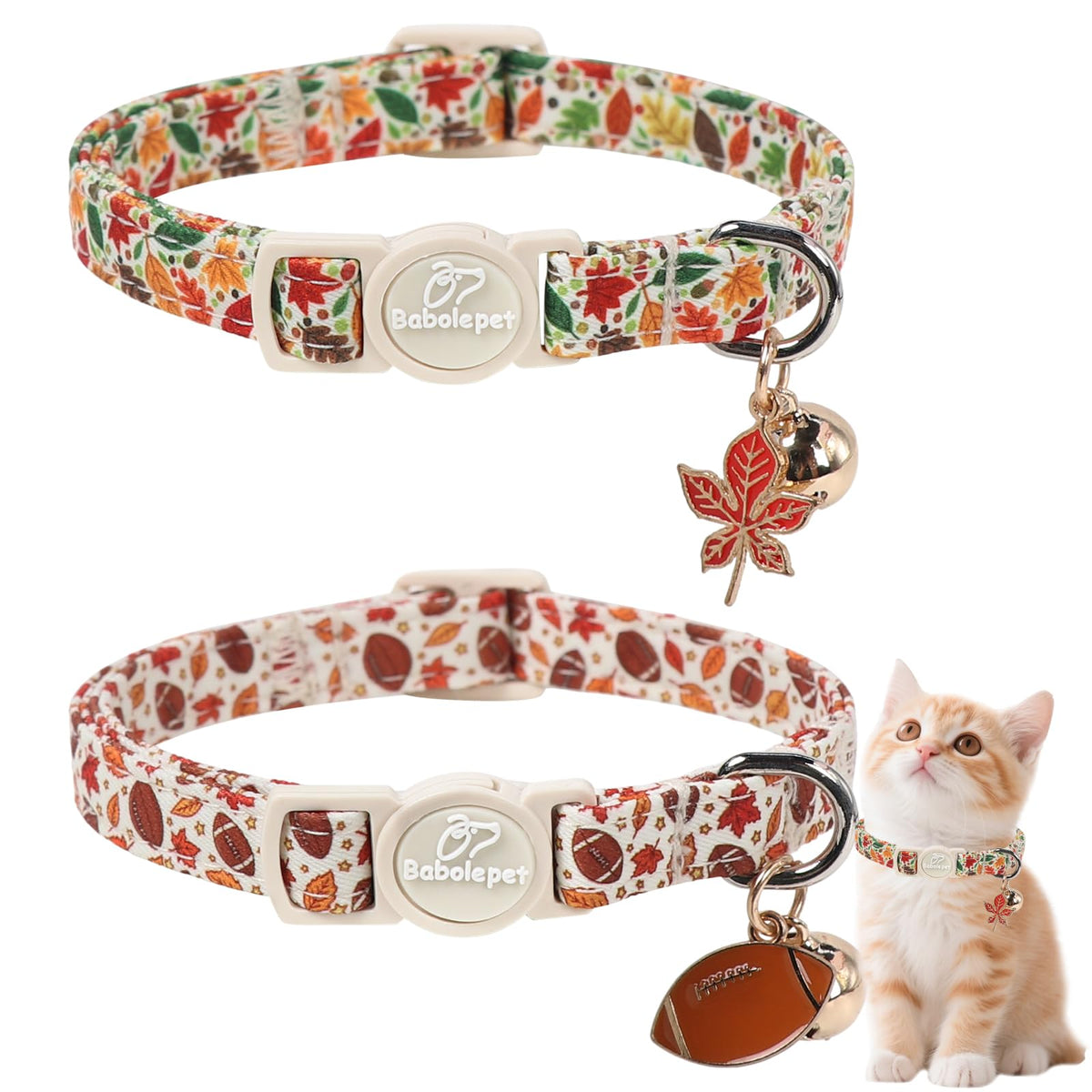 2 Pack Christmas Cat Collars - Breakaway Cat Collar with Bell, Christmas Tree and Reindeer Pendant, Winter Adjustable Kitten Collars for Girl Boy Cats, Pink Santa &Fair Isle