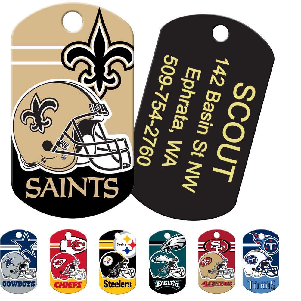 GoTags Personalized NFL Dog Tags, Custom Engraved Pet ID Tag, Oakland Raiders, Military Shape