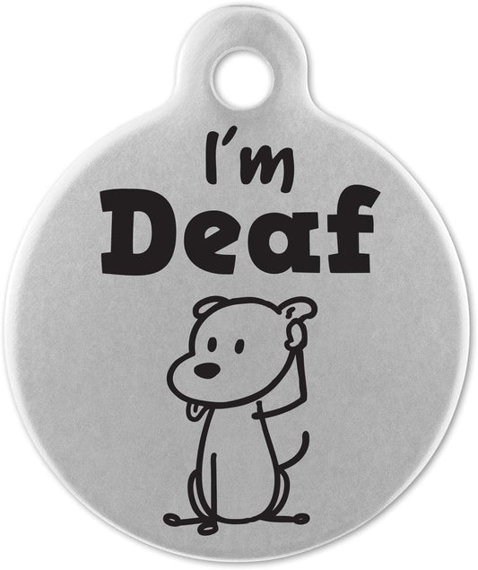 If It Barks - Engraved Pet ID Tags for Dogs - Personalized Stainless Steel Identification Tags - Custom Name Tag Attachment - Made in USA, I'm Deaf