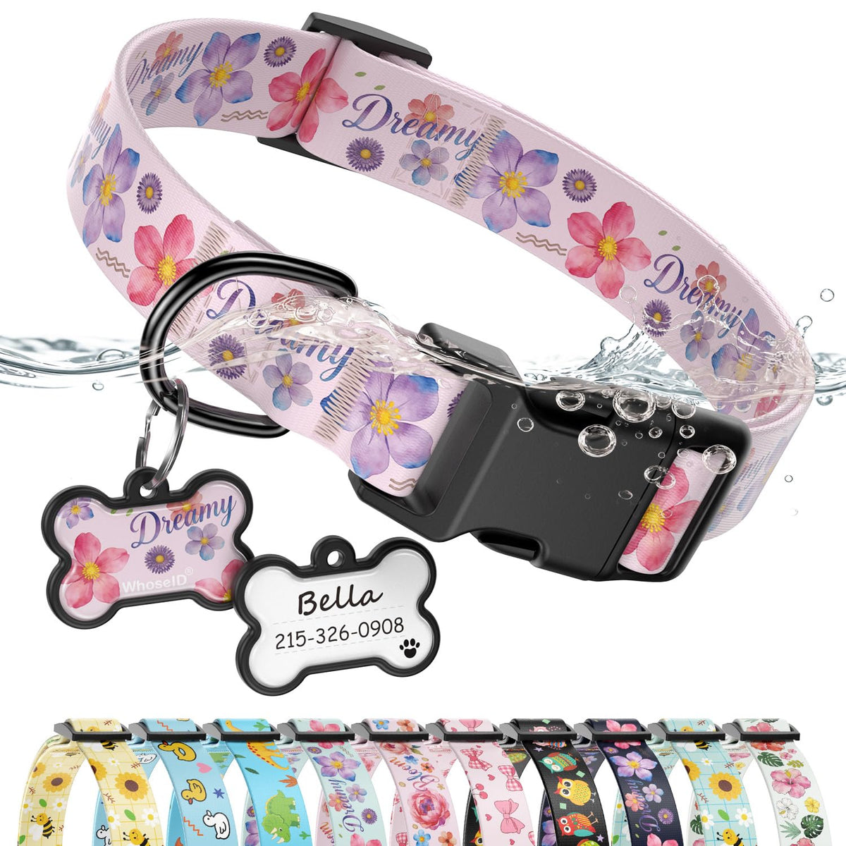 Personalized Dog Collar and Dog Tag Set,Comfortable for Small Medium Dogs